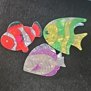 Colorful Fish Hair Clips Set